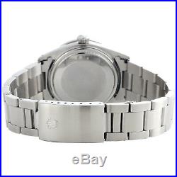Mens Rolex 36mm DateJust Diamond Watch Oyster Steel Band Custom Blue Dial 2 CT