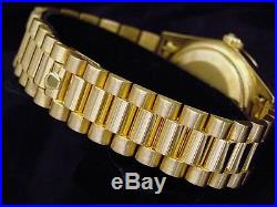Mens Rolex Solid 18KT 18k Yellow Gold Day Date President Linen Diamond 18038