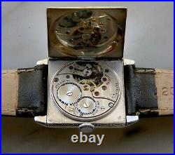 Mens Vintage 1925 J W Benson Sterling Silver Art Deco Watch Exploding Numbers