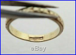Minty Antique Art Deco 18k Yellow Gold Forget Me Not Eternity Band Ring Sz 7