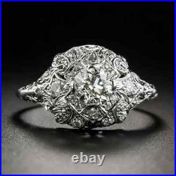 Perfect Art Deco Vintage Engagement Ring 14K White Gold Over 2.32Ct VVS1 Diamond