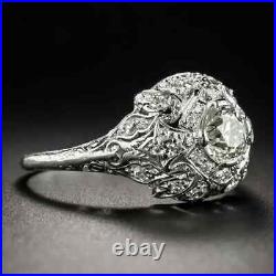 Perfect Art Deco Vintage Engagement Ring 14K White Gold Over 2.32Ct VVS1 Diamond