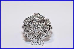 Perfect Art Deco Vintage Ring 14K White Gold Finish 1.28 Ct Simulated Diamond