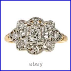 Perfect Art Deco Vintage Sparkle Ring 14K Yellow Gold Plated 2.4Ct Round Diamond