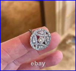 Perfect Vintage Art Deco Engagement Ring 1.44 CT Moissanite 14k White Gold Over