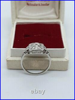 Platinum ART DECO Style Diamond Ring/PANEL RING VINTAGE