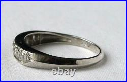 Platinum Vintage Art Deco Old Mine Diamond Wedding Band Ring Dated 1942.28ctw