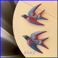 RARE Vintage FORMALDA WARE Bakelite ART Deco WALL Flying SWALLOWS Hanging BIRDS