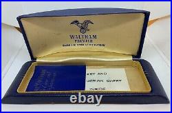 Rare Vintage Art Deco Waltham Watch Box With Papers And A Bracelet Key