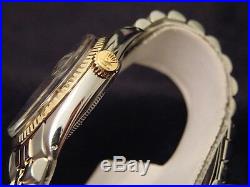 Rolex Datejust Mens 2Tone 14K Gold & Stainless Steel Black Jubilee Bracelet 1601