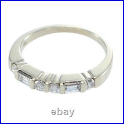 Round Baguette Cut Vintage Art Deco Wedding Band Ring 14k White Gold 0.30ctw