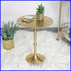 Round Gold Side Table art deco modern vintage storage living room accent