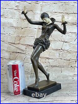 SUPERB Vintage Art Deco Real Bronze of a Dancer Lady Signed STUNNING GIFT SALE