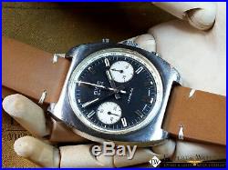 Serviced 1970 Vintage BWC Chronograph 7733 Watch Panda Dial Military Heuer Style
