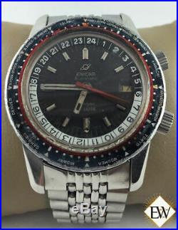 Serviced Vintage Enicar Sherpa Guide 600 GMT World Time Automatic Watch Tropical