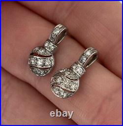 Sterling Silver Art Deco Vintage Style Dangle Earrings 2.2Ct Lab Created Diamond