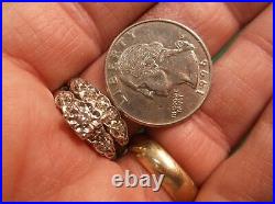 Stunning Older Vtg Antique Art Deco Era 14k White Gold & Diamond Wedding Ring