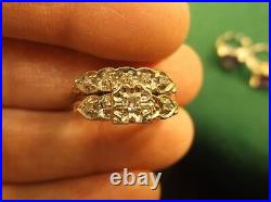 Stunning Older Vtg Antique Art Deco Era 14k White Gold & Diamond Wedding Ring