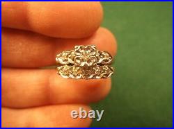 Stunning Older Vtg Antique Art Deco Era 14k White Gold & Diamond Wedding Ring