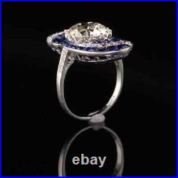 Stunning Vintage Art Deco Engagement Ring 1.95 CT Moissanite 14K White Gold Over