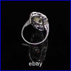 Stunning Vintage Art Deco Engagement Ring 1.95 CT Moissanite 14K White Gold Over
