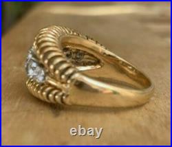 Stunning Vintage Art Deco Engagement Ring 14K Yellow Gold Over 2.12 Ct Diamond