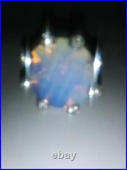 Stunning Vintage Art Deco Opalite Ring Sz 6.5 Super Rare Specimen That Glows