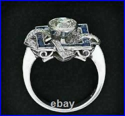 Stunning Vintage Art Deco Ring 1.26 CT Simulated Diamond 14K White Gold Finish