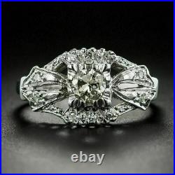 Stunning Vintage Art Deco Wedding Ring 14K White Gold Plated 2.1 Ct VVS1 Diamond
