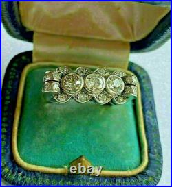 Stunning Vintage Art Deco Wedding Ring 2.56 Ct VVS1 Diamond 14K White Gold Over
