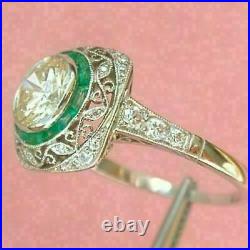 Target Halo Filigree Vintage Art Deco Ring 14K White Gold Filled 1.76 Ct Diamond