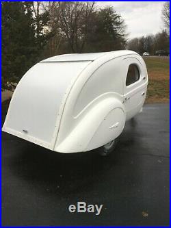 Teardrop Camper Camping Travel Trailer RV Vintage cargo morotcycle Art Deco