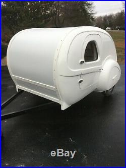 Teardrop Camper Camping Travel Trailer RV Vintage cargo morotcycle Art Deco