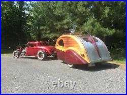 Teardrop Trailer Camper RV Camping RV antique vintage art Deco, travel trailer