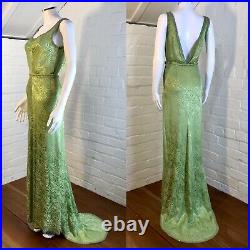 True Vintage 1930s Evening Dress Gown Lame Diamanté & Beaded Royal Connection