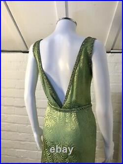 True Vintage 1930s Evening Dress Gown Lame Diamanté & Beaded Royal Connection