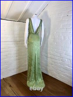 True Vintage 1930s Evening Dress Gown Lame Diamanté & Beaded Royal Connection