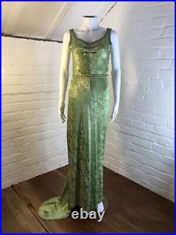 True Vintage 1930s Evening Dress Gown Lame Diamanté & Beaded Royal Connection