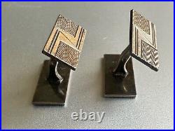 VINTAGE ART DECO ARGENTOR Cufflinks -Sterling silver 925 -Boar head hallmark