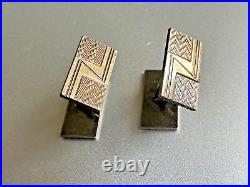 VINTAGE ART DECO ARGENTOR Cufflinks -Sterling silver 925 -Boar head hallmark