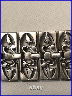 VINTAGE ART DECO SILVER and PASTE BRACELET GORGEOUS 6 6/8 LENGTH