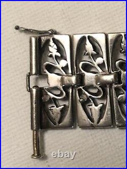 VINTAGE ART DECO SILVER and PASTE BRACELET GORGEOUS 6 6/8 LENGTH