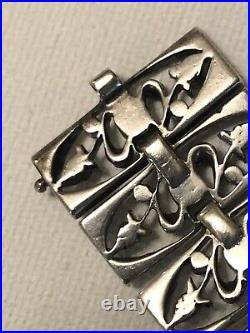 VINTAGE ART DECO SILVER and PASTE BRACELET GORGEOUS 6 6/8 LENGTH