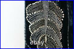VINTAGE hand made beaded embroidered art deco flapper opera coat jacket size S M