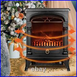 VIVOHOME 1400W 20inch Electric Fireplace Insert Stove Heater 3D Log Flame Effect