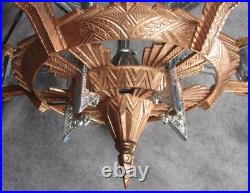 VTG Historic Chrysler Building Era Skyscraper Deco Chandelier c. 1930 RESTORED