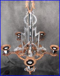 VTG Historic Chrysler Building Era Skyscraper Deco Chandelier c. 1930 RESTORED