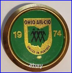 VTG Lot of 4 1974 OHIO AFL-CIO Pinback United in Purpose Art Deco Men Embracing