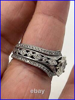 Victorian Art Deco Vintage 5Ct Simulated Diamond Ring In 14K White Gold Plated