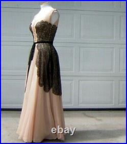 Vintage 1930s Nude/Sheer Gown/Party Dress